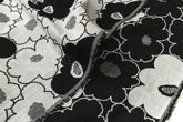 Japanese Fabric Yarn Dyed Woven Jacquard Bold Floral - grey, black - 50cm